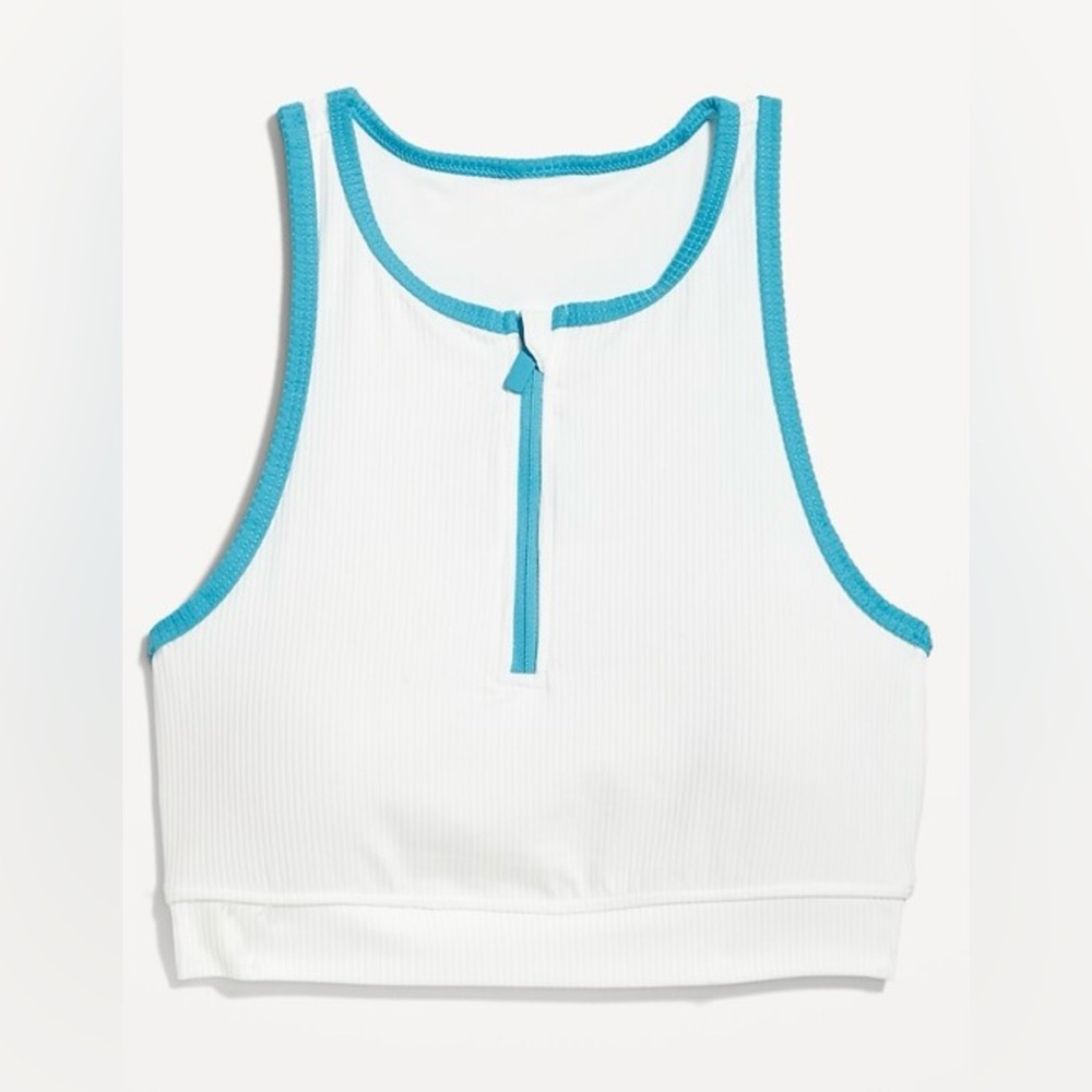 Old Navy Rib-Knit Zip-Front Bikini Top